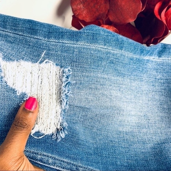 TOPSHOP Moto Lucas ripped distress crop summer jeans women size 26 - Picture 9 of 11